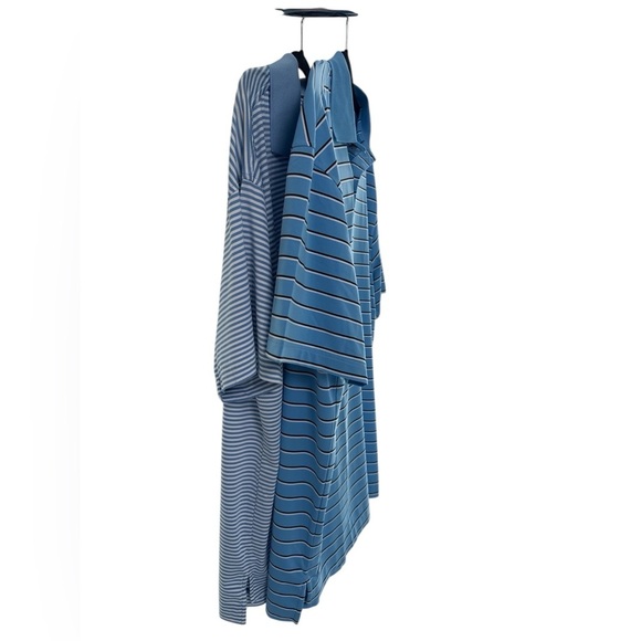 FootJoy Bundle 2 Men's Blue Striped Polo Shirts Size Large - Picture 2 of 7